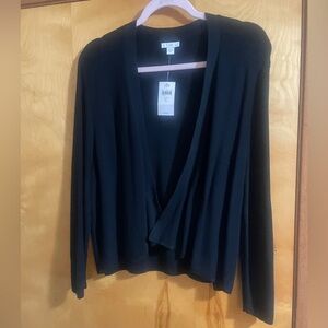 J.Jill Women's (XLarge) Open-Front Black Knit Soft Contemporary Cropped Shrug